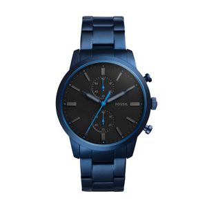 Horlogeband Fossil FS5345 Staal Blauw 22mm