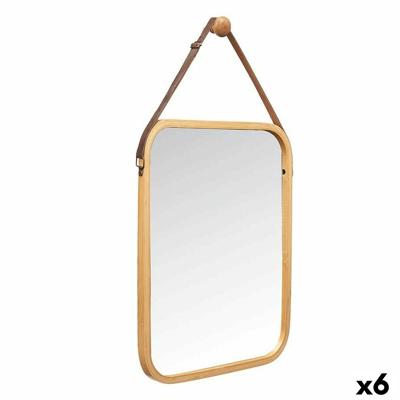 Wandspiegel B6605 Natuurlijk Rechthoekig 34 x 41,5 x 1,5 cm (6 Stuks)
