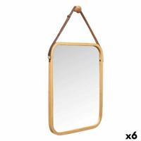 Wandspiegel B6605 Natuurlijk Rechthoekig 34 x 41,5 x 1,5 cm (6 Stuks)