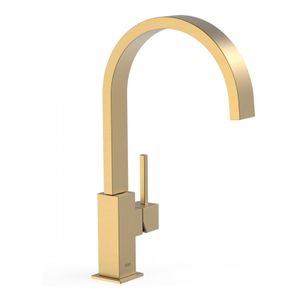 Keukenkraan Tres Top | Opbouw | 360° Draaibaar | Mengkraan | 1-hendel | Vierkant | 24k Goud mat