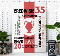 Voetbal trofeeën canvas schilderij