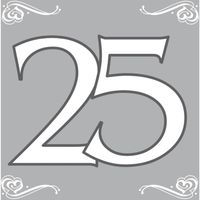 Servetten Zilver 25 Jaar (20st)