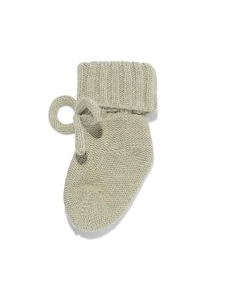 HEMA Babysokken gebreid wol middengroen (middengroen) HEMA Babysokken gebreid wol middengroen (middengroen)