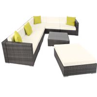 tectake -loungeset Marbella- Wicker Tuinset-grijs - 403838 - thumbnail