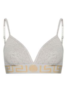 Versace brassière à bande Greca - Gris