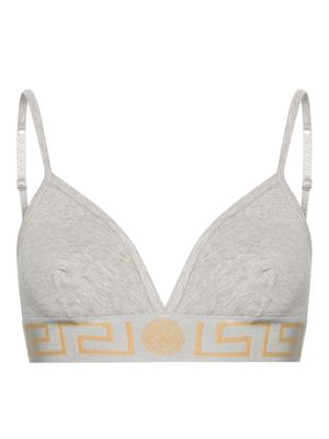 Versace brassière à bande Greca - Gris