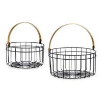 Mand Zwart Gouden Metaal 25 x 27 x 25 cm (2 pcs)