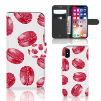 Apple iPhone X | Xs Book Cover Pink Macarons - thumbnail