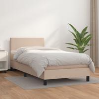 Boxspring met matras kunstleer cappuccinokleurig 80x200 cm
