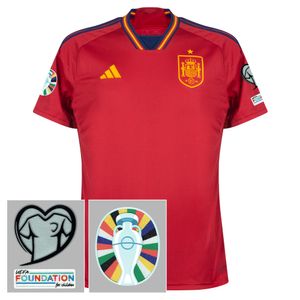 Spanje Shirt Thuis 2022-2023 + EK Kwalificatiebadges