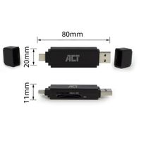 ACT Connectivity USB-C/USB-A kaartlezer, SD/micro SD kaartlezer - thumbnail