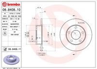 Remschijf BREMBO, Remschijftype: Massief, u.a. für Audi, VW