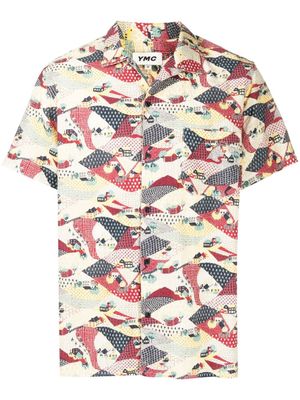 YMC chemise à imprimé graphique - Jaune