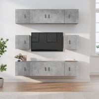 8-delige Tv-meubelset bewerkt hout betongrijs 8-delige Tv-meubelset bewerkt hout betongrijs