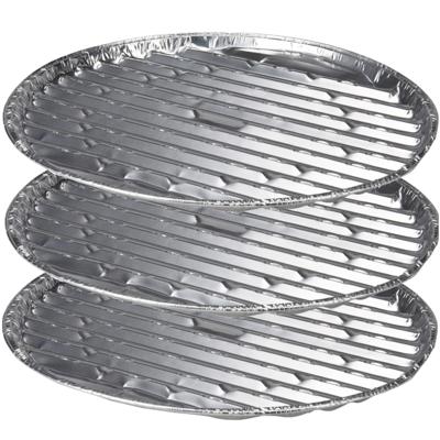 Barbecue grillschalen - 9x stuks - 35 cm - ovaal - RVS - bbq rooster