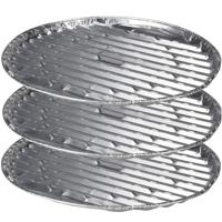 Barbecue grillschalen - 9x stuks - 35 cm - ovaal - RVS - bbq rooster