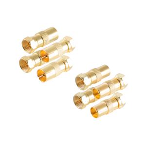 Shiverpeaks BS15-301114 F-Coax-adapterset Verguld Aansluitingen: F-stekker, F-bus, Coax-bus IEC, Coax-stekker IEC 1 set(s)