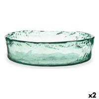 Middenstuk Gift Decor A03730 A03730 Transparant Kristal Gerecycled glas 30 x 8 x 30 cm (2 Stuks)