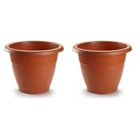 4x stuks bloempotten terra cotta rond diameter 30 cm