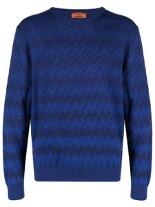 Missoni pull en cachemire à motif zigzag - Bleu