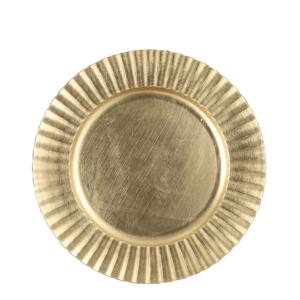 Mica Decorations Kaarsenbord/onderbord - goud - D33 x H2 cm - kunststof - rond