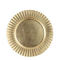 Mica Decorations Kaarsenbord/onderbord - goud - D33 x H2 cm - kunststof - rond - thumbnail