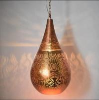 Marokkaanse hanglamp &apos;Silvy&apos; filigrain koper E14 fitting 210mm