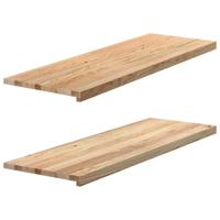 Vensterbanken 2 st onbehandeld 120x40x2 cm massief eikenhout