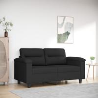 Tweezitsbank 120 cm microvezelstof zwart
