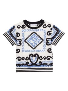 Dolce & Gabbana Kids t-shirt en coton à imprimé Marina - Blanc