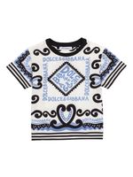 Dolce & Gabbana Kids t-shirt en coton à imprimé Marina - Blanc