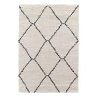 sweeek - Shaggy interieur tapijt, Berber stijl, wit en zwart