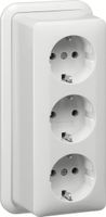Gira wandcontactdoos 3-voudig met randaarde opbouw zuiver wit