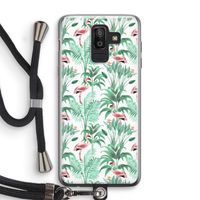 Flamingo bladeren: Samsung Galaxy J8 (2018) Transparant Hoesje met koord