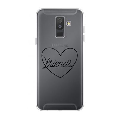 Friends heart black: Samsung Galaxy A6 Plus (2018) Transparant Hoesje