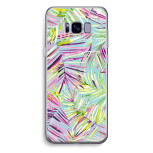 Tropical Palms Blue: Samsung Galaxy S8 Plus Transparant Hoesje