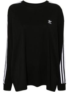 adidas t-shirt en coton à détails rayés - Noir