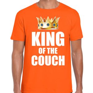 Woningsdag King of the couch t-shirts voor thuisblijvers tijdens Koningsdag oranje heren 2XL  -