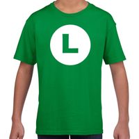 Luigi loodgieter carnaval verkleed shirt groen voor kinderen XL (158-164)  - - thumbnail