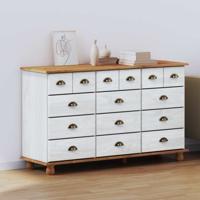 Ladekast ASKIM Wit 79 x 40 x 133.5 cm Massief grenenhout