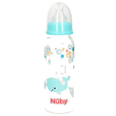 Nûby Baby voeding/drinkfles - lichtblauw - 240 ml - babies - antikoliekspeen - bpa-vrij