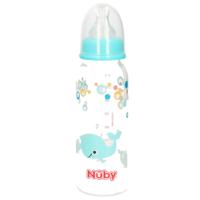 Nûby Baby voeding/drinkfles - lichtblauw - 240 ml - babies - antikoliekspeen - bpa-vrij