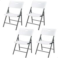 Vouwbare Stoel Lifetime Wit 4 Stuks 50 x 58 x 83 cm