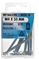 M.schroef moer ck m4x50mm 8st - Deltafix