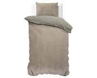 RoyalTextile - Velvet Uni Dekbedovertrek Taupe/Grijs - 140 x 220 RoyalTextile - Velvet Uni Dekbedovertrek Taupe/Grijs - 140 x 220