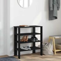 Schoenenrek 61x32x70 cm bewerkt hout zwart