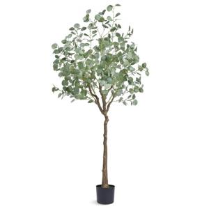 VEVOR Eucalyptus Kunstmatige 80x80x181cm Kunstplant PE Kunstplanten Nep Plastic Planten in Pot Kunstbloem Geurloos Waterdicht voor Decoratie van Slaapkamer Studeer Woonkamer