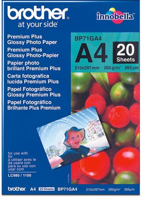 BROTHER fotopapier glossy, ft A4, 260 g, pak van 20 vel