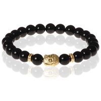 Memphis kralen armband Natuursteen Buddha Gold