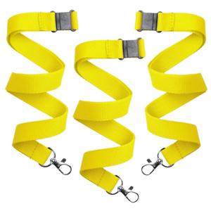 Keycord/lanyard koord - 100x - geel - met sleutelhanger - 50 cm